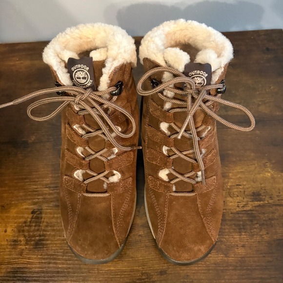 Timberland Brown Suede Canard Resort Shearling Lined‎  Hiking Boot (Women 6.5) - Picture 5 of 10